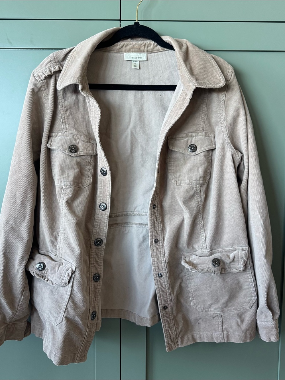 Dress Barn Light Beige Utility Jacket with Button Front